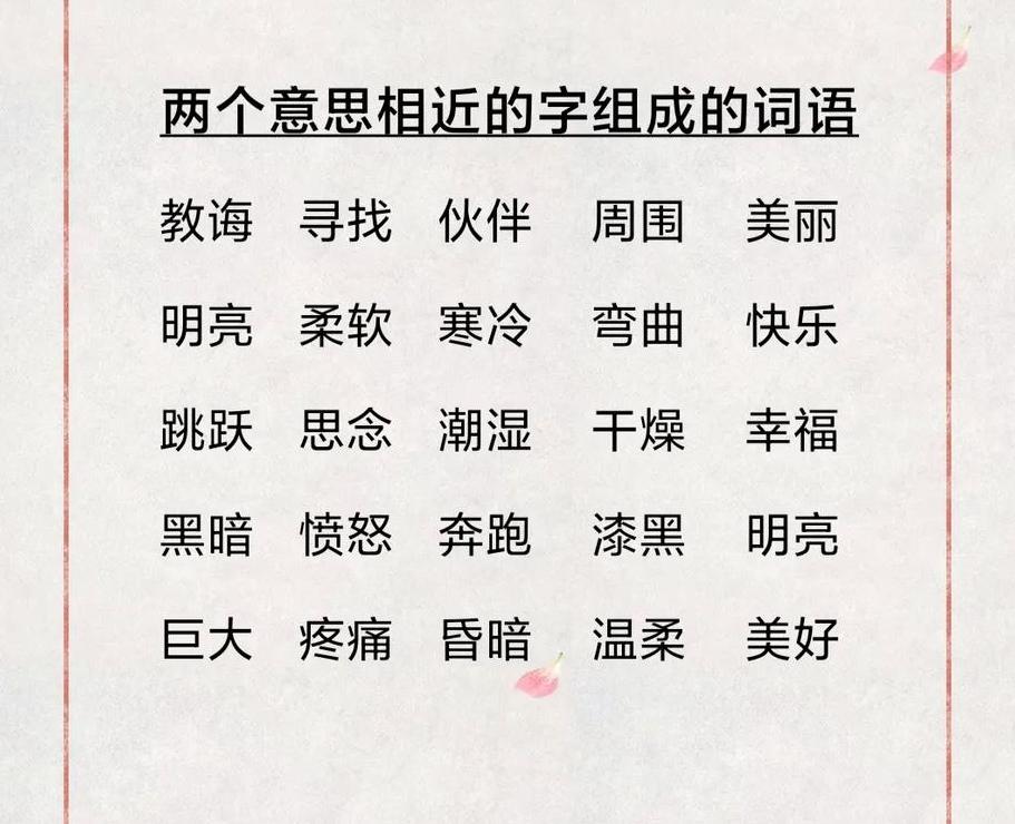 字形和字义相近的词语